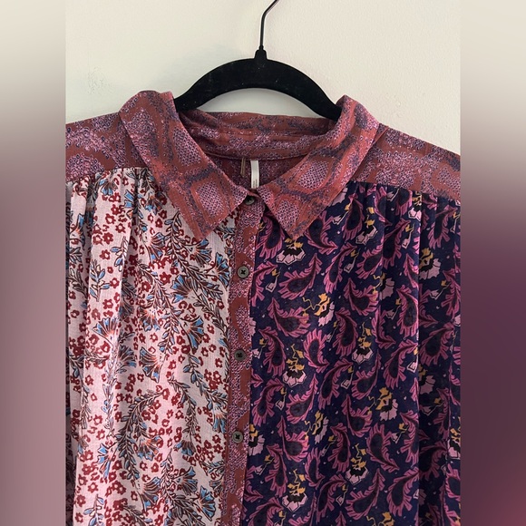 Free People - Dani Blouse Dark Combo - Size Small - Picture 4 of 9